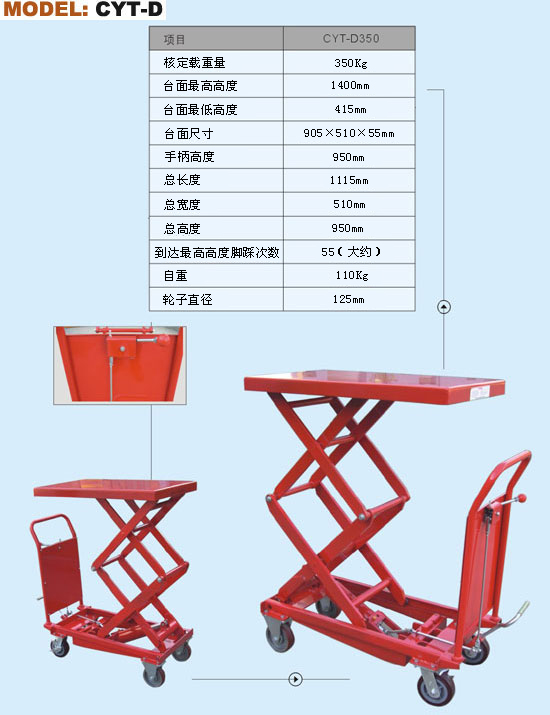CYT-D 手動液壓雙剪平臺車