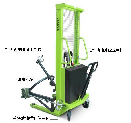 手搖翻轉(zhuǎn)叨扣式半電動油桶車 JK8163